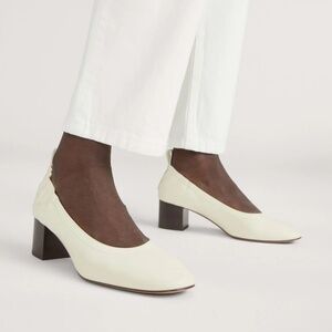 Everlane The Italian Leather Day Heel - Bone, Size 7M, Used